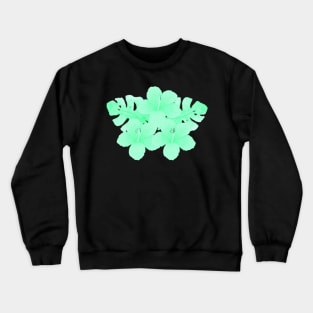 Tropical Mint Green Hibiscus Flower Crewneck Sweatshirt